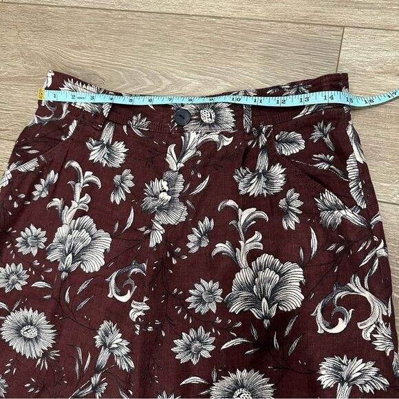 Anthropologie Linen Blend Mid Rise Wide Leg Pants Size 2 Floral Print - Picture 13 of 16